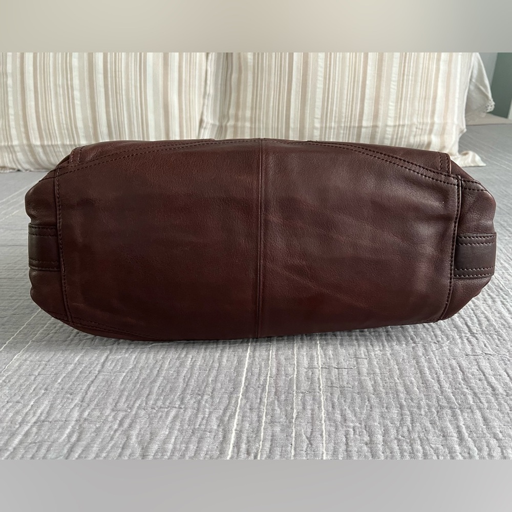 B Makowsky Brown Leather Handbag-EUC - Picture 5 of 13